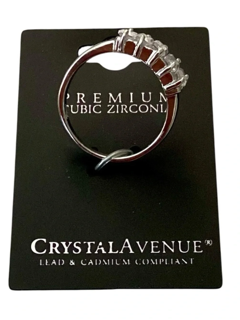 Crystal Avenue Romantic Night Cubic Zirconia Silver Tone Ring (NWT)- Size: 8 3/4